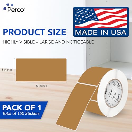 Kraft Brown 3x5 Inch Perforated Sticker Labels (1 Roll / Kraft Brown)