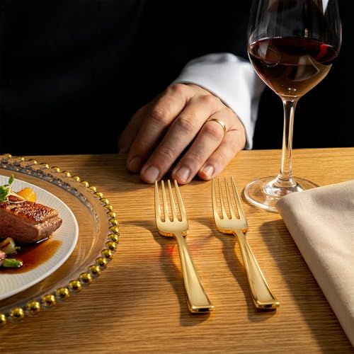 200pcs Gold Plastic Forks (Gold)