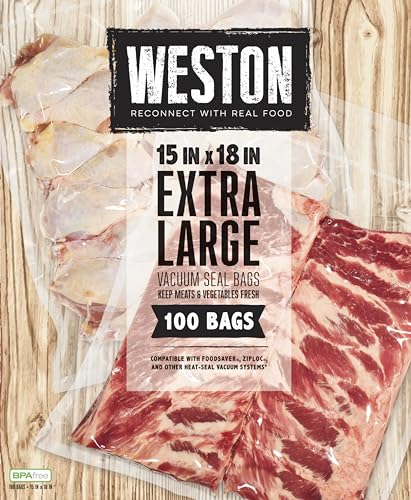 Vacuum Sealer Bags (100 Count, Clear / 15" x 18" (Extra Large))