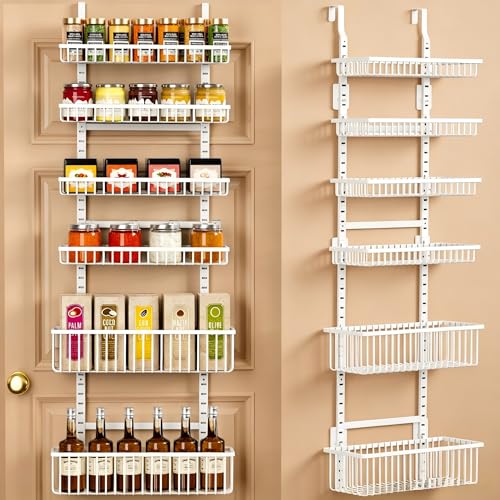 Adjustable Over the Door Organizer (White / 6-Tier)