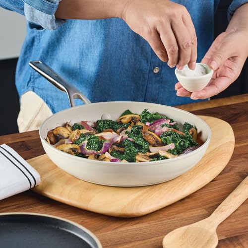 Hard Anodized Ceramic Nonstick Cookware Frying Pan (Porcelain White / 10 Inch)