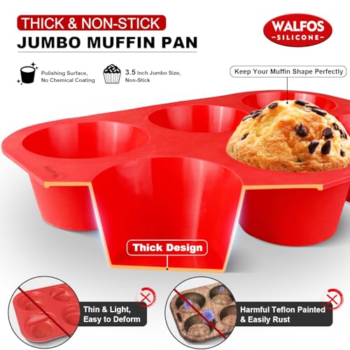 Silicone Texas Muffin Pan (1 Pc: 6 Cups, Jumbo)