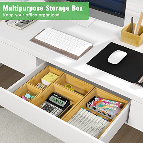 Bamboo Bathroom Drawer Organizer Dividers (Bamboo)