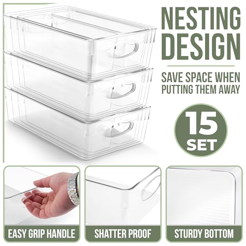 Fridge Organizers and Storage (Small/Medium/Large/XL / 15 Pack)