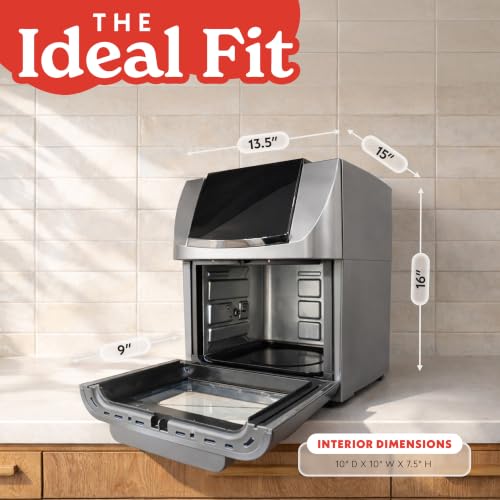 Air Fryer 14 Qt Rotisserie Oven with Window (Stainless Steel)