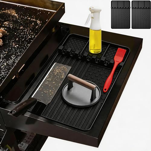 2 PCS Silicone Griddle Tools Mat for Blackstone (black 2pcs)