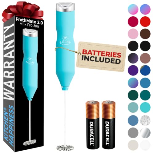Powerful Frother Wand AA Batteries Included (Blue Teal / Majestic Frother)