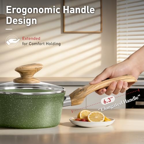 Pots and Pans Set Non Stick (Green / 30 PCS Cookware Set)
