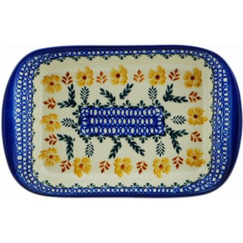 Platter with Handles 10 (Golden Flower Garden)