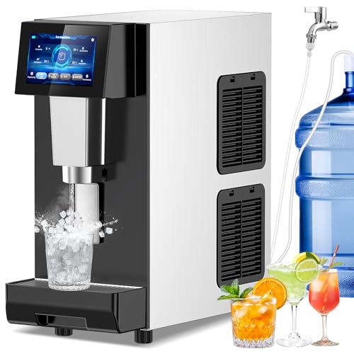 100 lbs Countertop Nugget Ice Maker Commercial with Water Dispenser