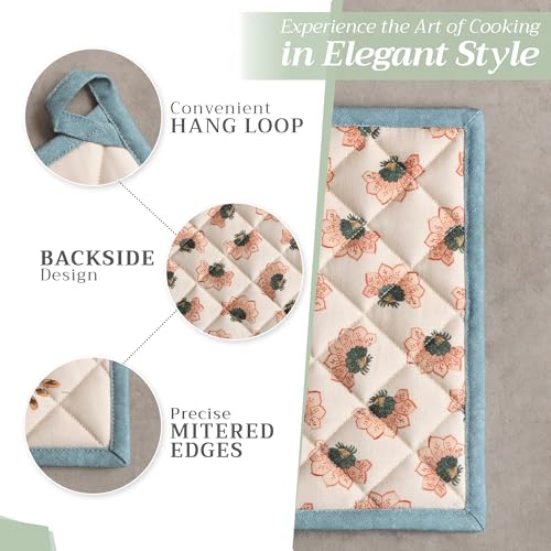 Pot Holders 100% Cotton Potholders (060 - Dalida / 8" x 8" (Pot Holder Pack of 1))