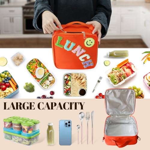 Insulated Lunch Bag With Adjustable Shoulder Strap (Orange)