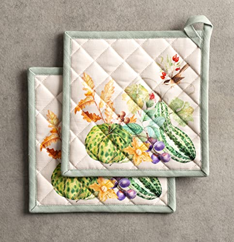 Pot Holders 100% Cotton Potholders (085 - Lumina / 8" x 8" (Pot Holder Pack of 2))