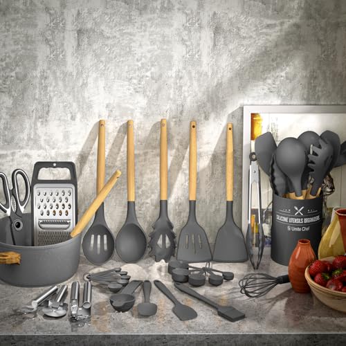 Silicone Kitchen Utensil Set (Dark Gray)