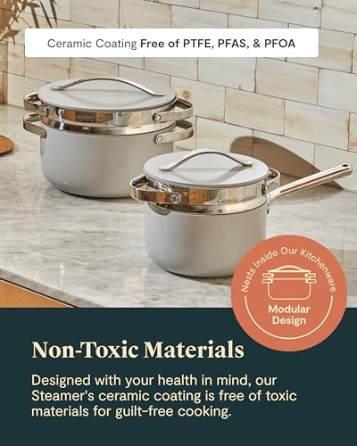 Small and Large Steamer Set with Handles (Stainless Steel / Small & Large (3qt & 6.5qt))