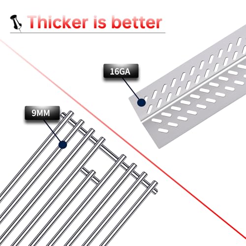 16GA Grill Heat Plates 9MM 16517 Grill Grates for 16631 16520 Bull Grill Replacement Parts
