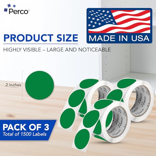 Green Perforated Round Circle Dot Sticker 2 (Green - Dark / 2 Inch)