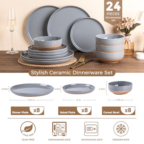 Dinnerware Sets for 8 (Limestone / Service For 8(24Pcs))