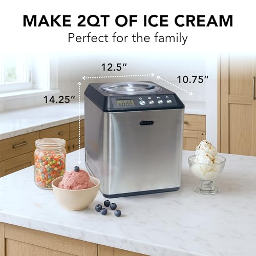 Ice Cream Maker Machine Automatic 2.1 Qt. Upright with Built