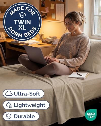 Twin XL 3 Piece Sheet Set (38 - Heathered Beige / Twin XL)