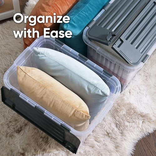 Clear Storage Boxes with Attached Lids (3 Pack)