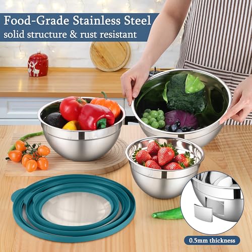 Stainless Steel Metal Mixing Bowls (6 Count)
