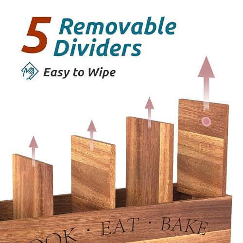 Extra Large Utensil Holder Countertop for Kitchen Counter (Acacia Brown)