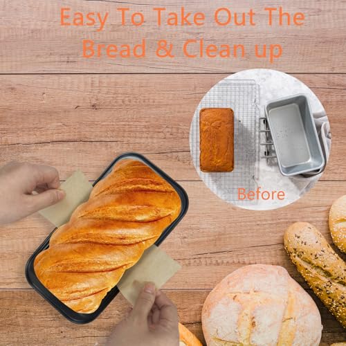 100 Pcs 8x4 in Loaf Pan Liners for Baking Bread Pan Parchment Paper (8.27*4.33 inch)