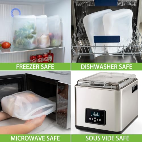100% Silicone Gallon Storage Bags (Translucent | Gallon-Size | 2 Pack)