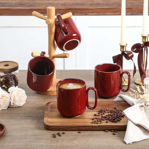 Ceramic Coffee Mug Set (Cherry Red)