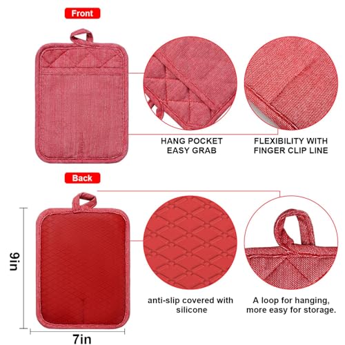Pot Holders Yarn (Potholders / Red Pot Holders)