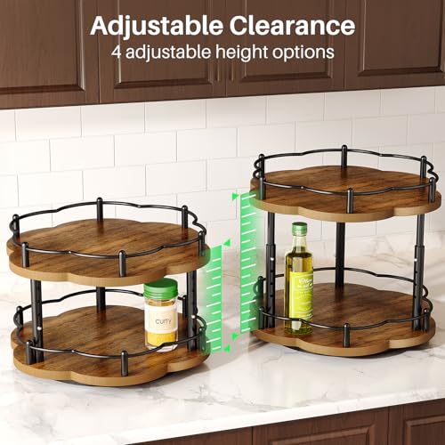2 Tier Lazy Susan Spice Rack Organizer for Cabinet