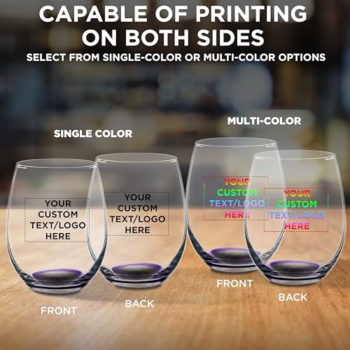 Custom Stemless Wine Glasses in Bulk by ARC Perfection (100 Count)