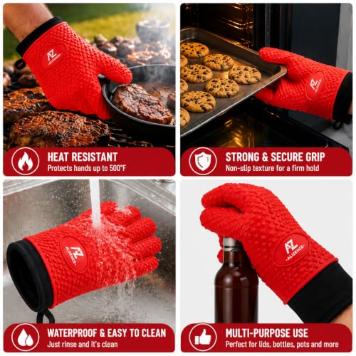 Silicone Oven Gloves (Red)