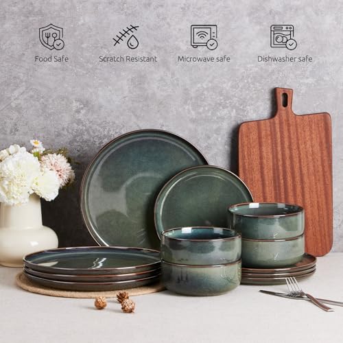 Dinnerware Sets for 8 (Obsidian Green / Service for 8)