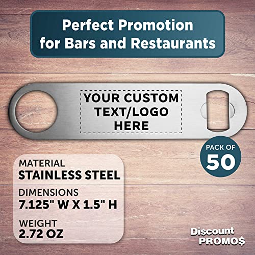 Custom Stainless Steel Beer Bottle Openers Set of 50 (50 Count)