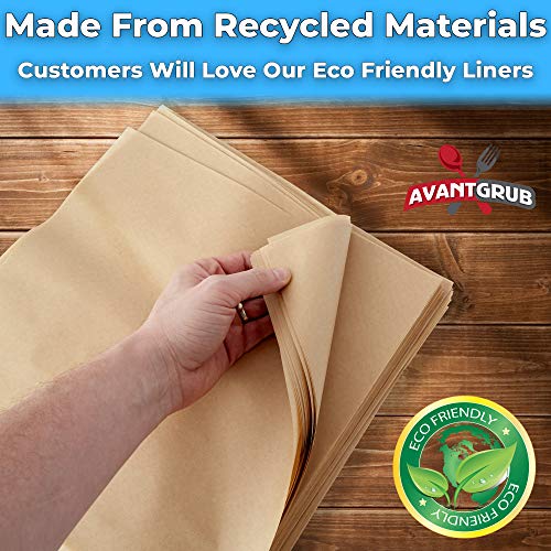Eco Friendly Grease Proof 12" x 12" Deli Wrap 100 Pk. Best Kraft Food Wrapping Paper Sheets for Picnic (100 Count)