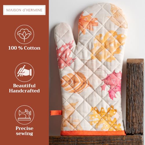 Maison d'Hermine Oven Gloves 100% Cotton Oven Mitt (103 - Colours of Autumn / 7.5" x 13" (Oven Mitt))