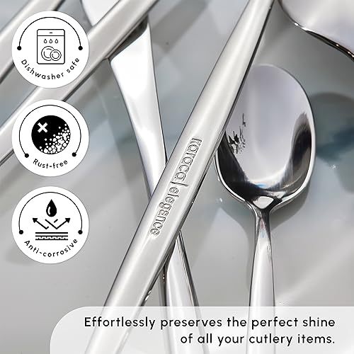 Lizbon - 18/10 Stainless Steel Silverware Set for 12, 60 Piece Heavy Duty Flatware Set, Dishwasher Safe Modern Cutlery incl. Kitchen Forks, Spoons, Knives Eating Utensils Sets - Platin (Lizbon 60-Piece / 60-Piece)