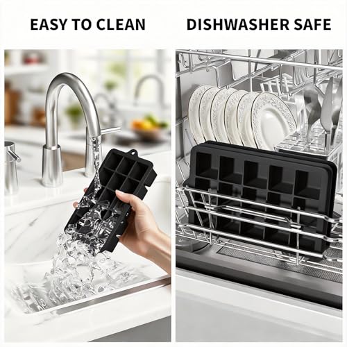 Silicone Ice Cube Tray 2 Pack (Ice Cube Tray 2 Pack / Black+Black)