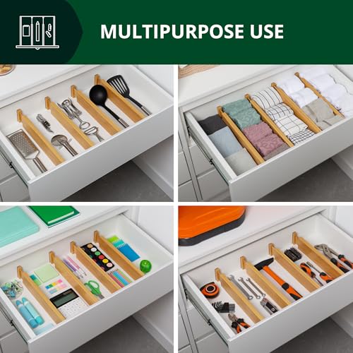 Bamboo Drawer Dividers Organizers (Large (up to 22") / Natural)