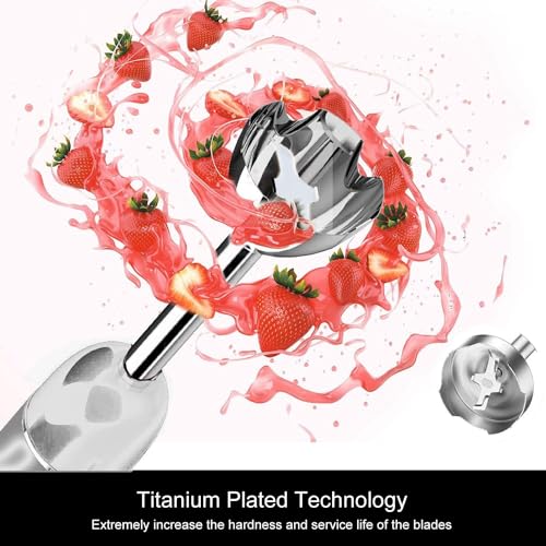 3-in-1 Immersion Hand Blender, 12 Speeds, Titanium Blades, Black