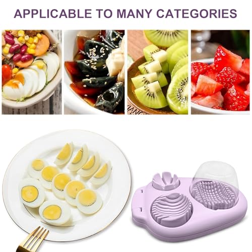 3 Slice Modes Egg Slicer for Hard Boiled Eggs (Purple)