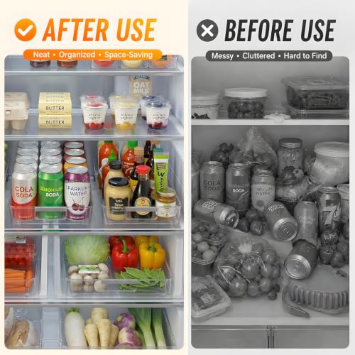 2 Pack Profile Fridge Organizer Bins with Wheels (2 Count)