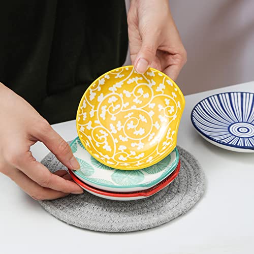 4.6 Inch Ceramic Spoon Rest for Stove Top (Assorted Colors)