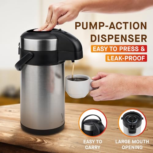 Airpot Coffee Dispenser with Pump (140 Ounces / 1 Pack)