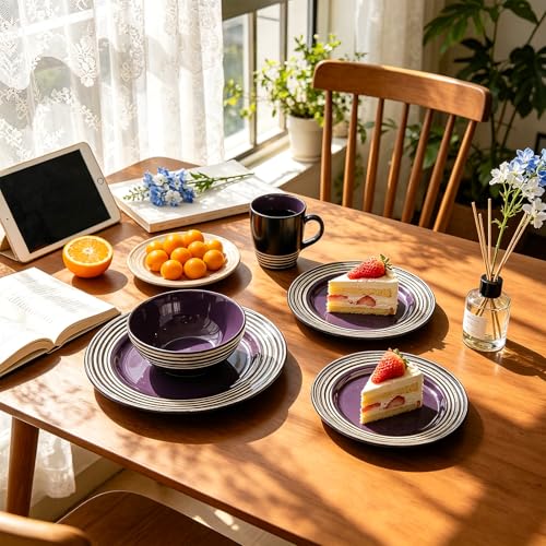 16 Piece Dinnerware Set (Lavender / Service for 4 - 16pc Set)