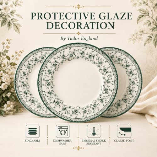 Royal 12 Piece Porcelain Dinnerware Set for 4 (Aster Green / 12)