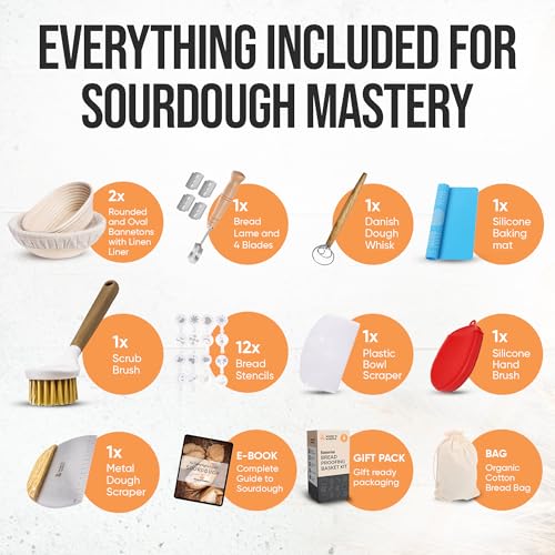 Complete Banneton Bread Proofing Basket Set