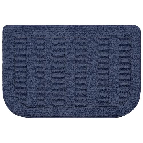 24x36 Inch Kitchen Rugs Non Slip Washable Sink Rug (2' x 3' (Semicircular) / Navy Blue)